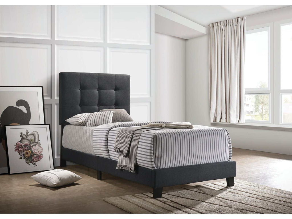 Mapes Upholstered Full Panel Bed Charcoal