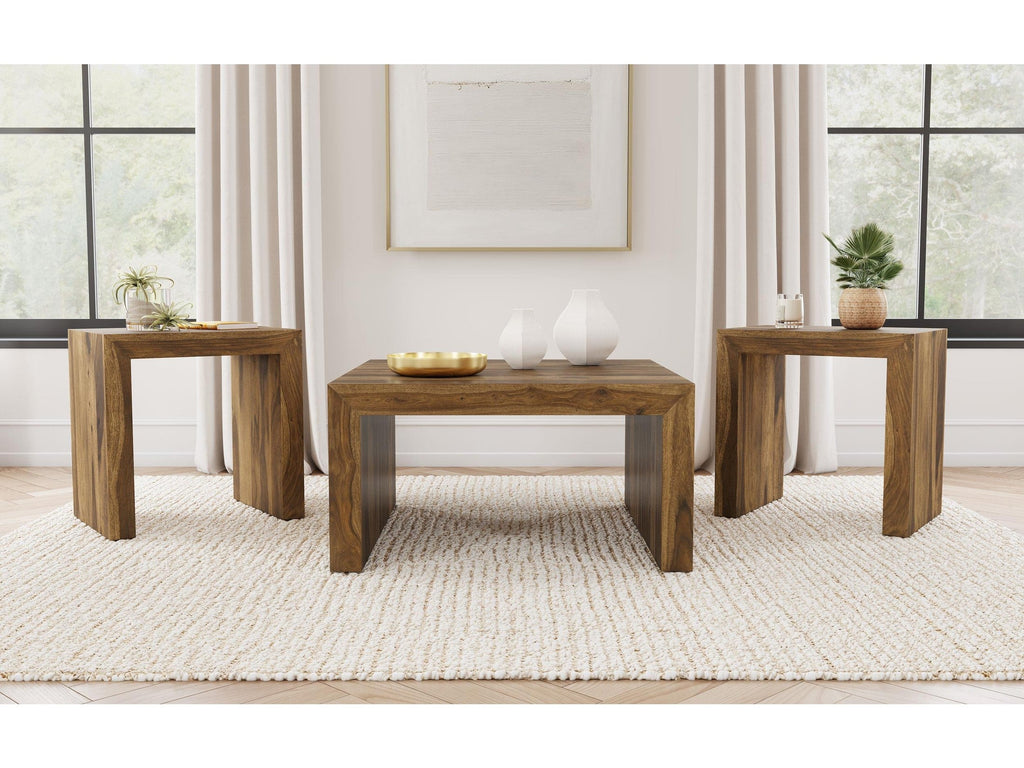 Odilia Square Solid Wood Coffee Table Auburn