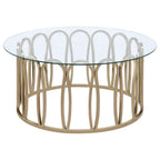 Monett Round Glass Top Coffee Table Chocolate Chrome