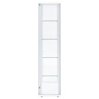Delphinium 4-Shelf Clear Glass Curio Display Cabinet White