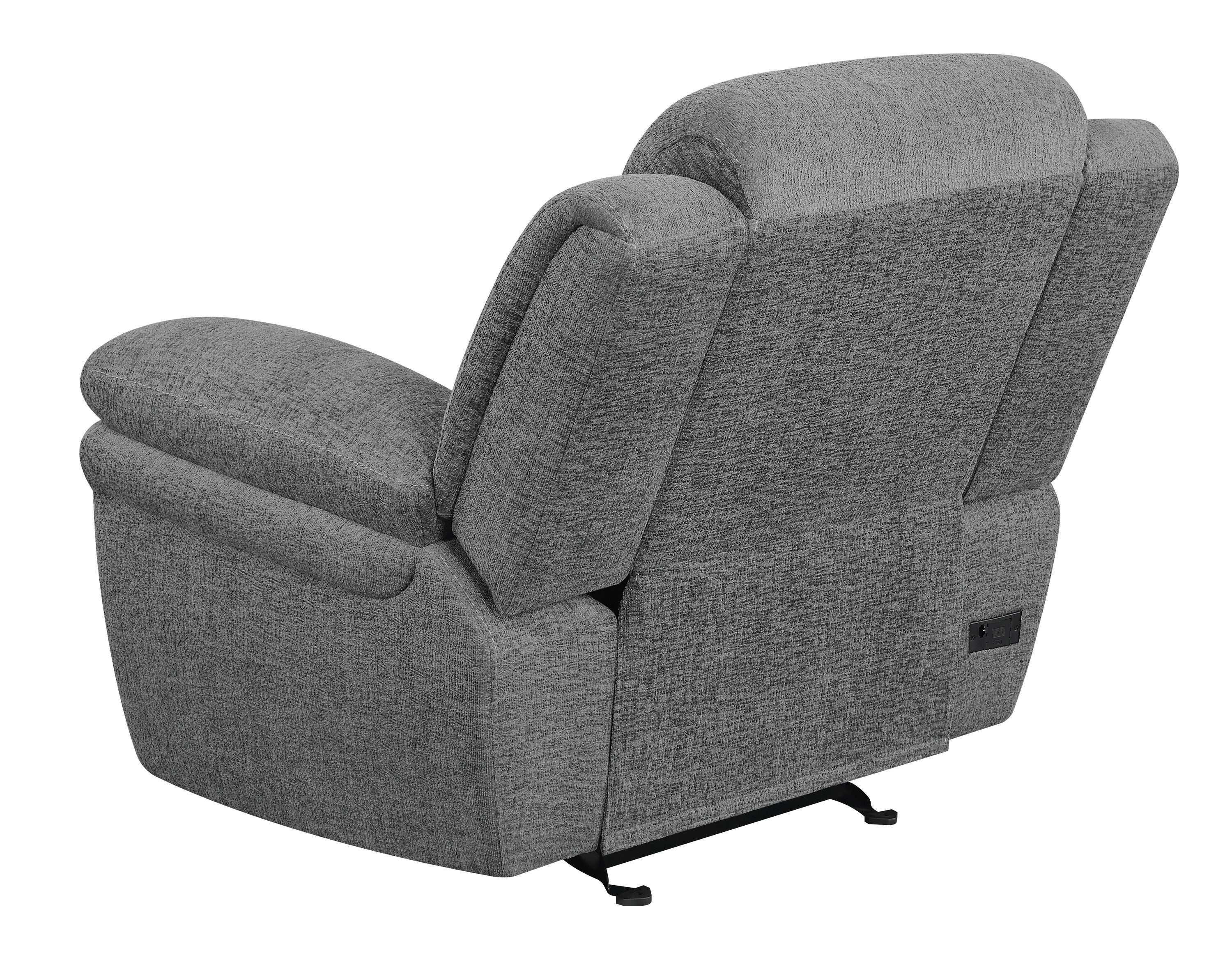 Bahrain Upholstered Glider Recliner Charcoal