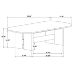 Kailani Coastal Rectangular Cocktail Coffee Table Beige Oak