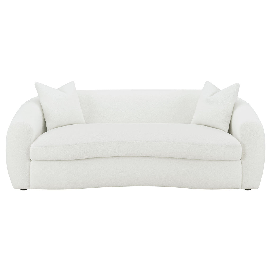 Isabella 2-piece Faux Sheepskin Upholstered Sofa Set Natural