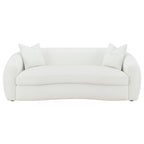 Isabella 2-piece Faux Sheepskin Upholstered Sofa Set Natural