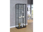 Delphinium 4-Shelf Clear Glass Curio Display Cabinet Black
