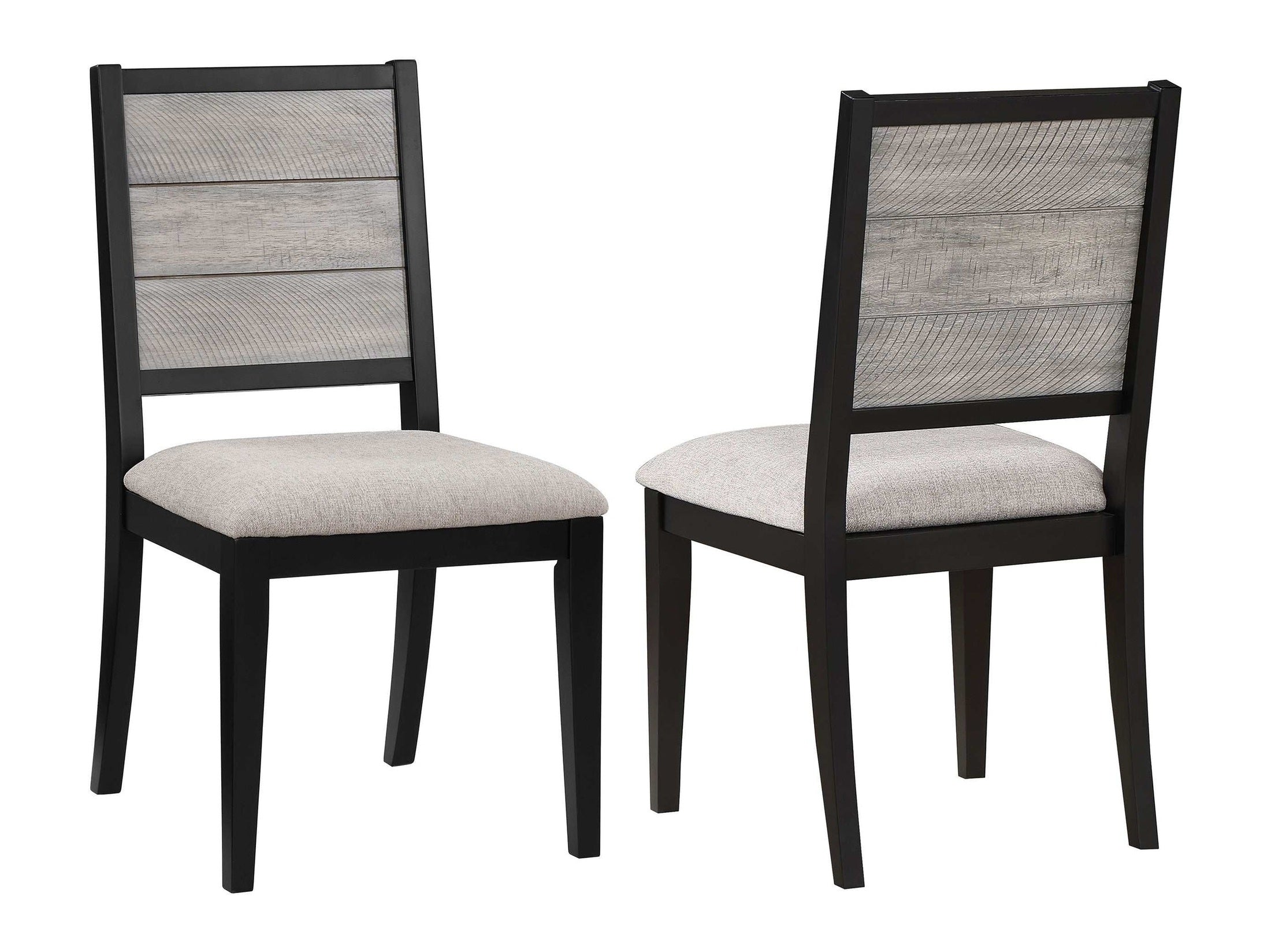 Elodie Wood Dining Side Chair Grey and Black (Set of 2)