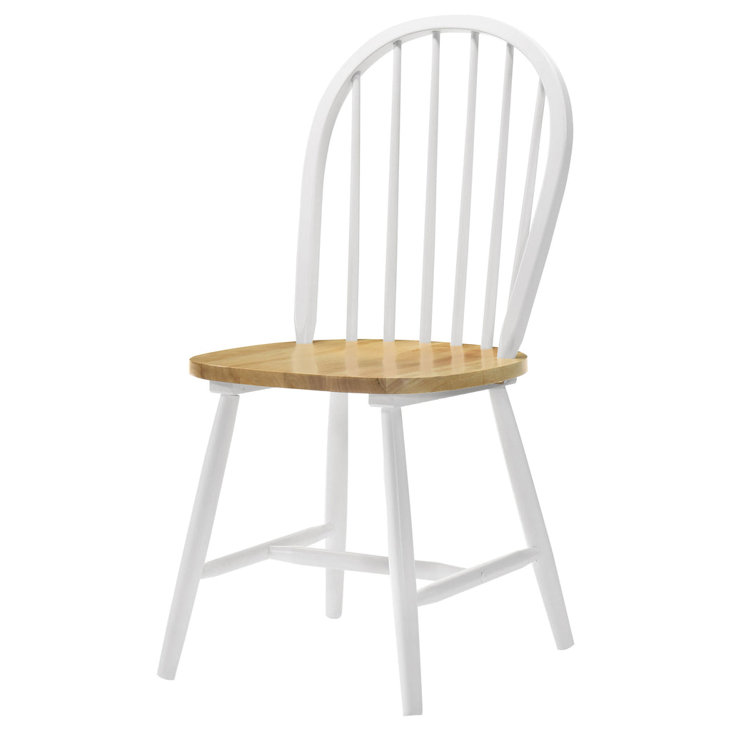 Windsor Natural Brown & White Side Chairs (Set of 4)