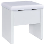 Bunbury Makeup Vanity Table Set Storage Mirror and Stool White