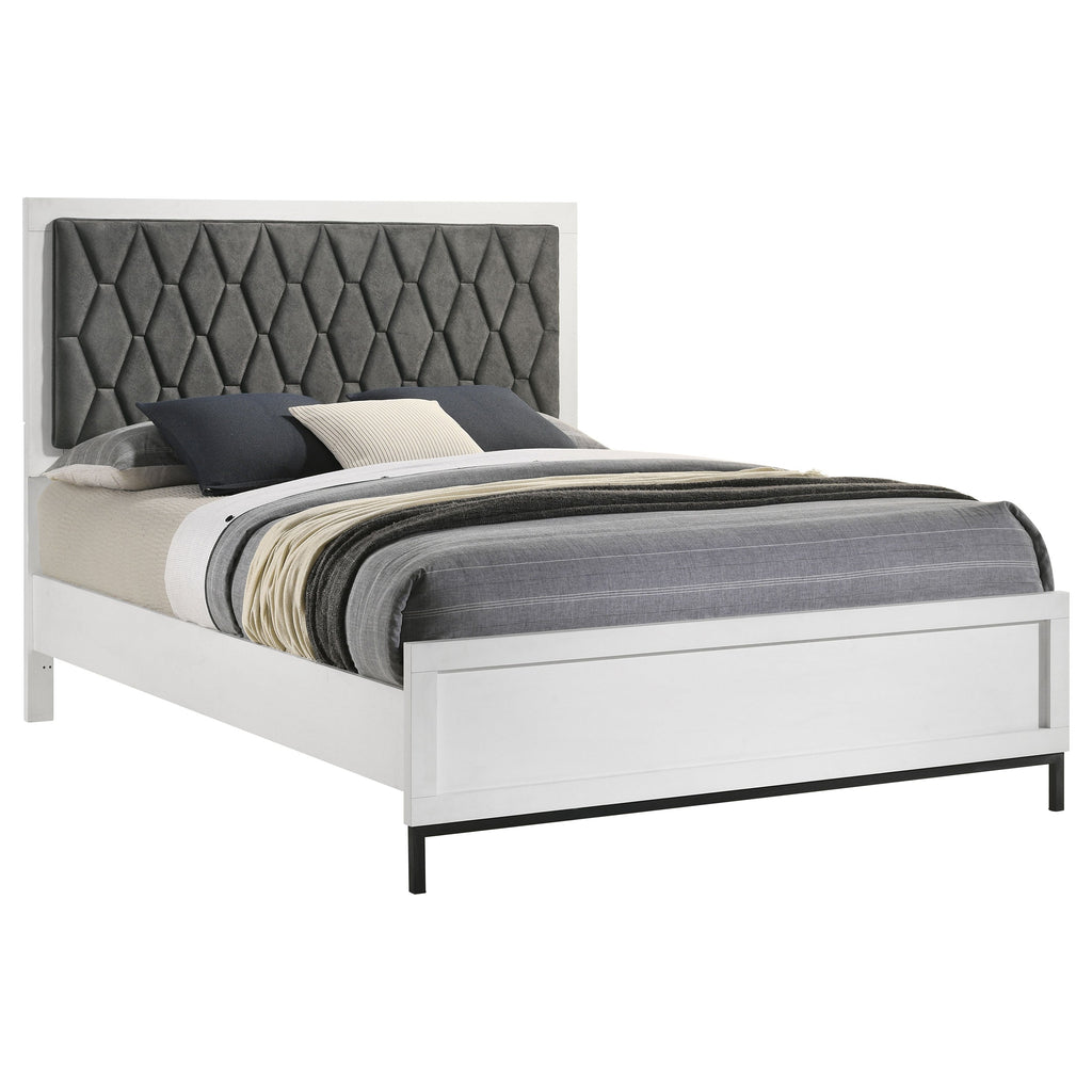 Sonora Eastern King Upholstered Panel Bed White