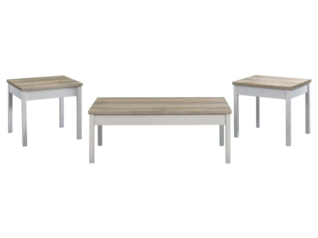Stacie 3-piece Coffee Table Set Distressed Pine and White