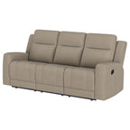 Brentwood 2-piece Upholstered Reclining Sofa Set Taupe