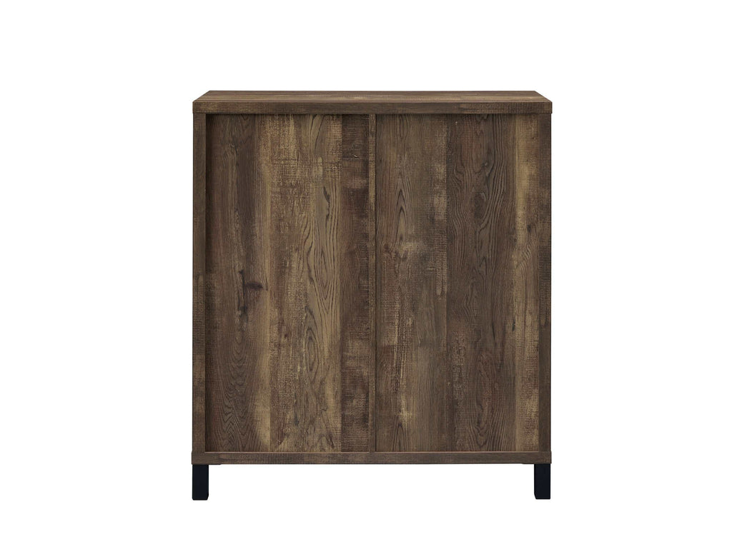 Arlington Sliding Door Home Bar Wine Cabinet Rustic Oak