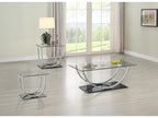 Danville Rectangular U-Shaped Glass Top Coffee Table Chrome
