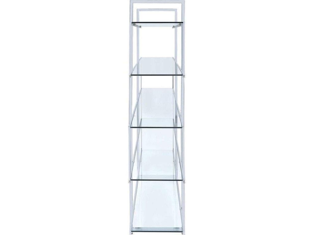 Elmer 63-inch 5-shelf Bookshelf Clear and Chrome