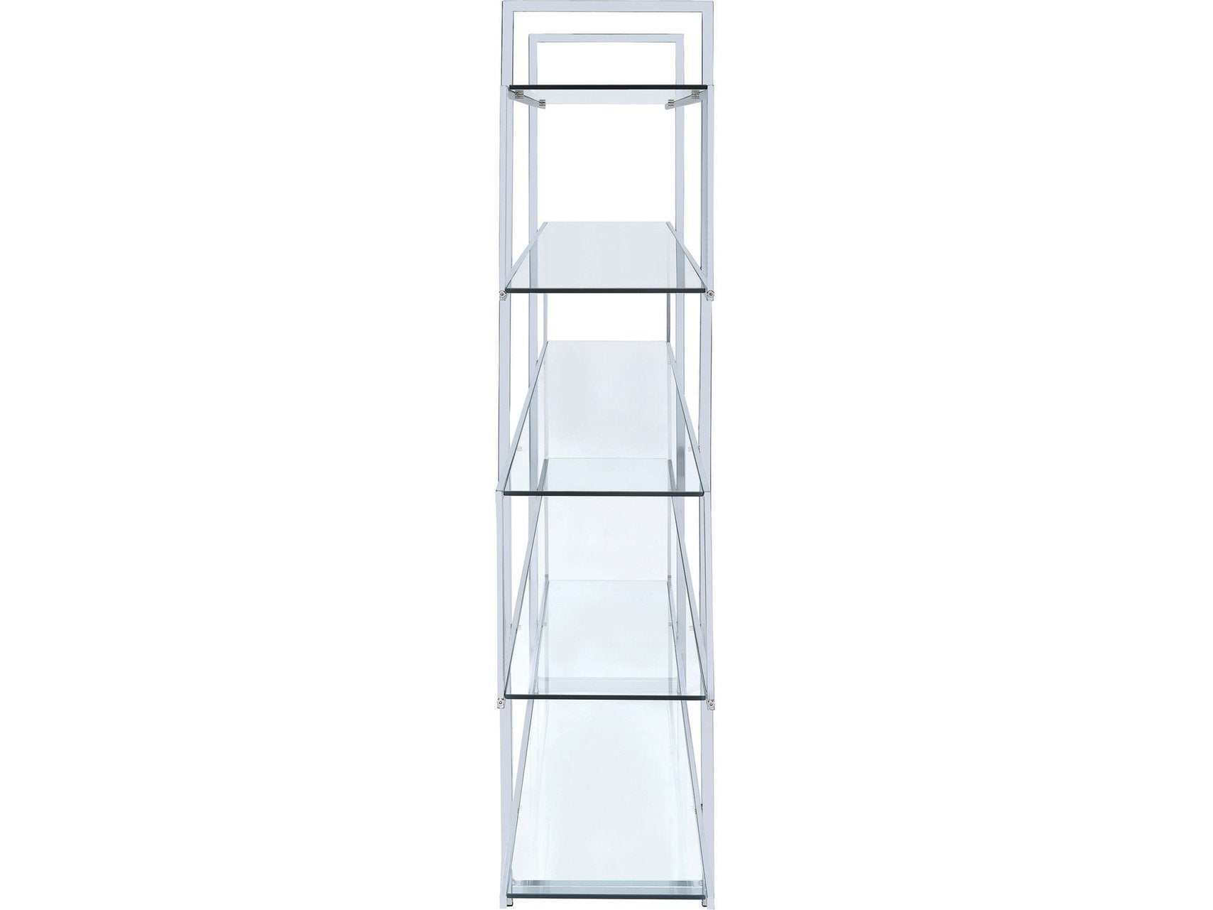 Elmer 63-inch 5-shelf Bookshelf Clear and Chrome