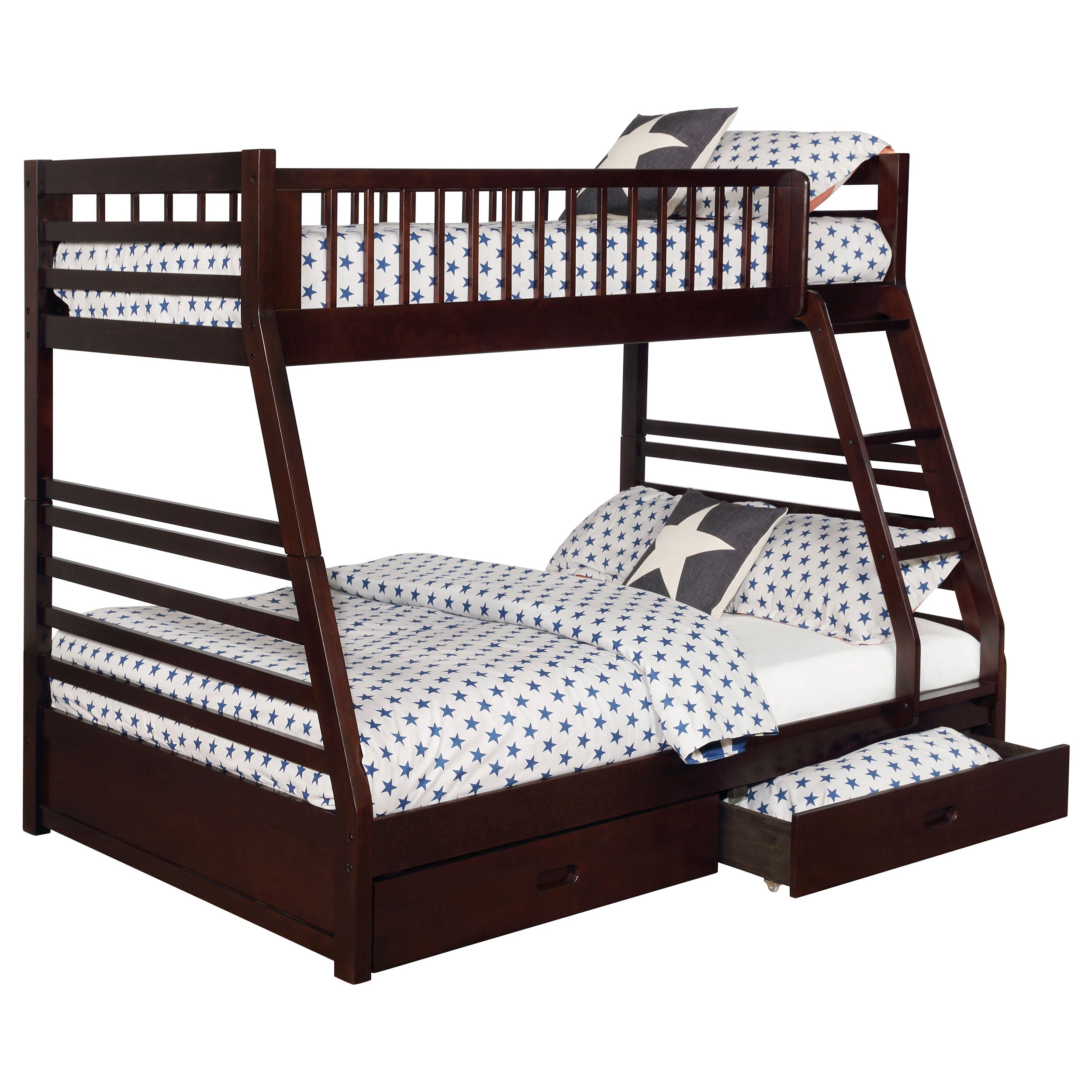 Ashton 2-drawer Wood Twin Over Full Bunk Bed White