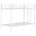 Alevera Metal Twin Over Twin Bunk Bed with Ladder White - 460361WHT