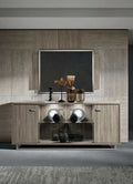 ESF Furniture - Volare 4 Door Buffet with Mirror in Grey - VOLAREBUFFETGREY-MIRROR