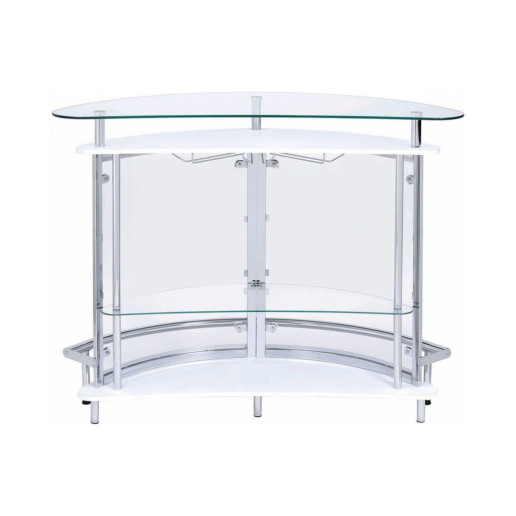 Amarillo Freestanding Glass Top Home Bar Wine Cabinet Black