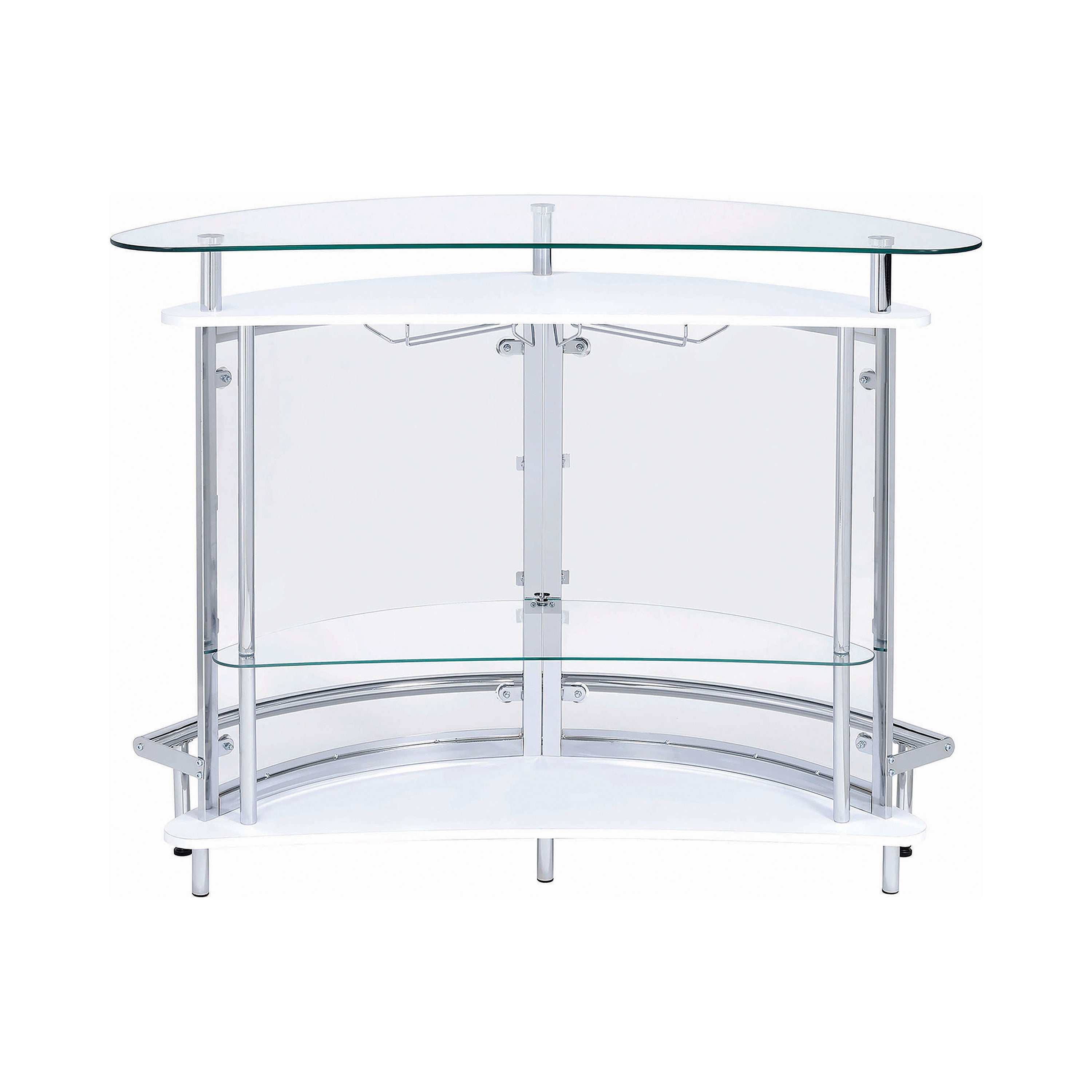 Amarillo Freestanding Glass Top Home Bar Wine Cabinet Black