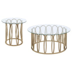 Monett Round Glass Top Coffee Table Chocolate Chrome