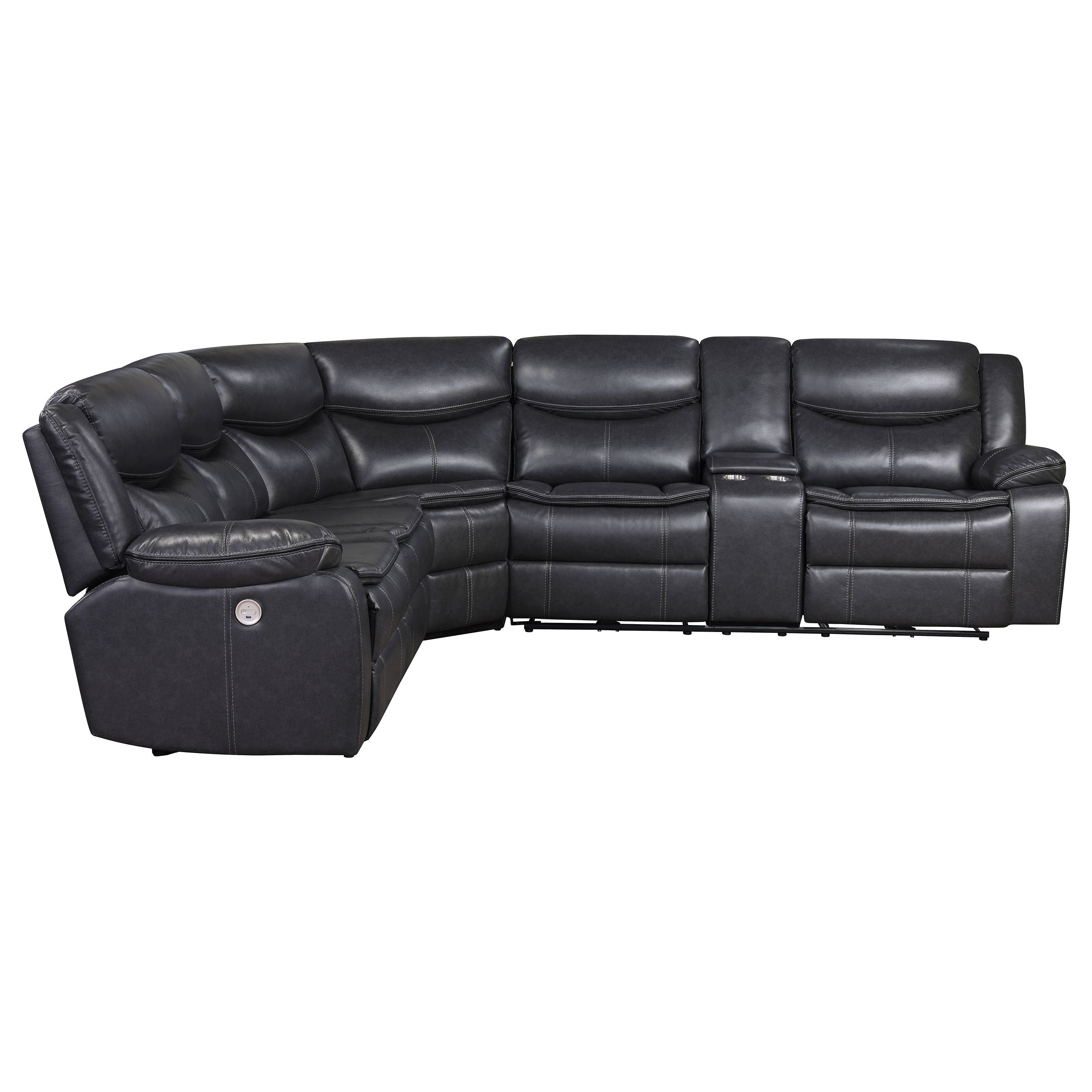 Sycamore Upholstered Power Reclining Sectional Sofa Brown