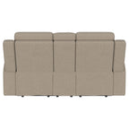 Brentwood Upholstered Motion Reclining Loveseat Taupe