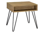 Fanning Engineered Wood Side End Table Golden Oak