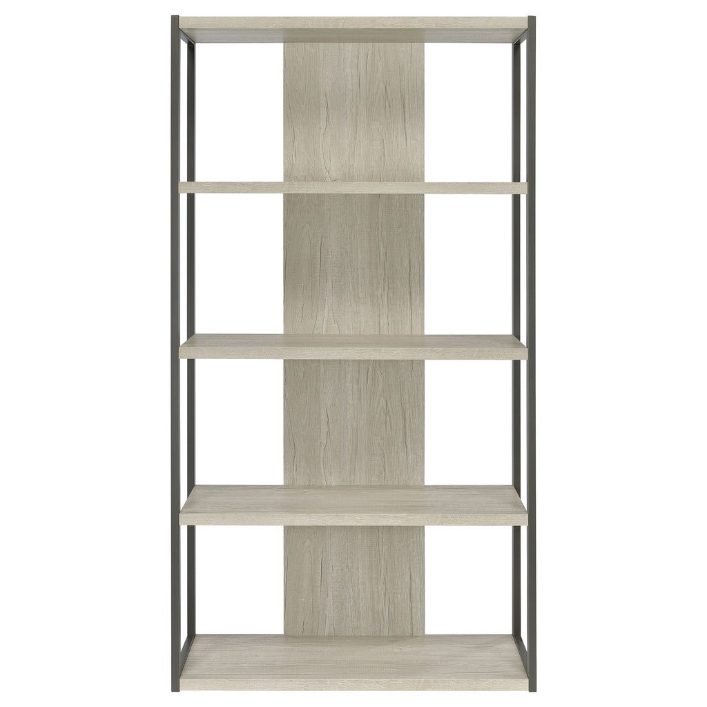 Loomis 72-inch 4-shelf Bookshelf Whitewashed Grey