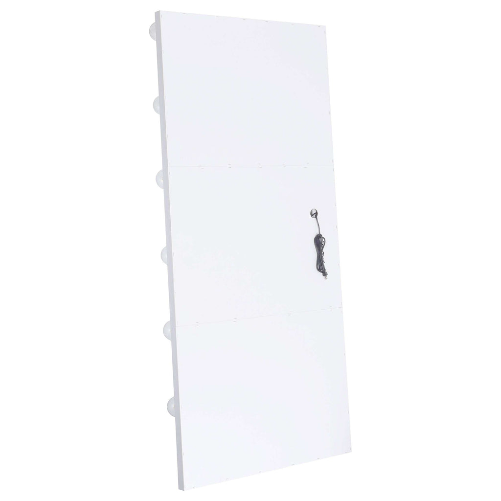 Zayan 32 x 71 Inch Floor Mirror LED Lighting Black Gloss