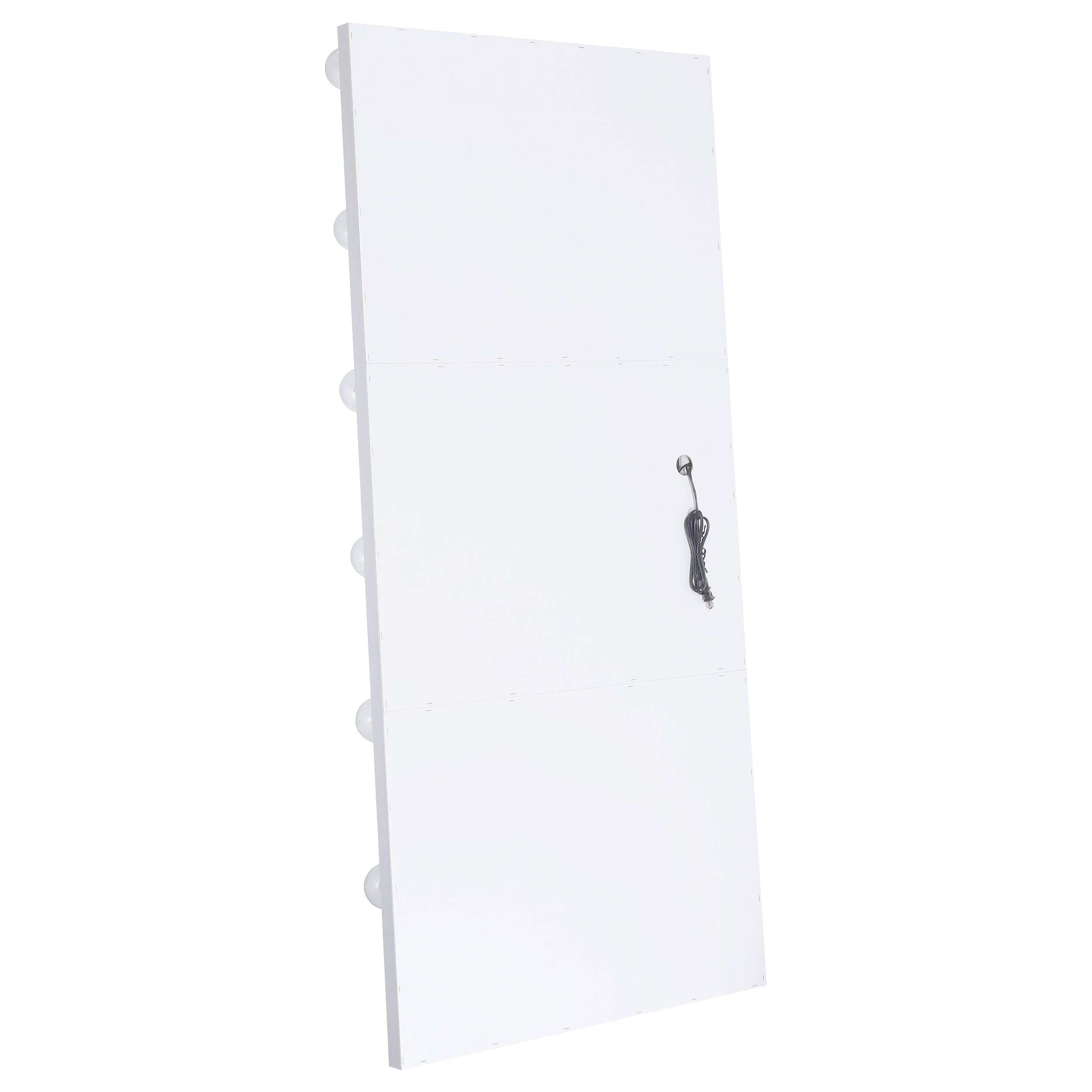 Zayan 32 x 71 Inch Floor Mirror LED Lighting Black Gloss