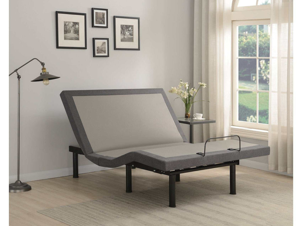 Negan Full Adjustable Bed Base Grey and Black