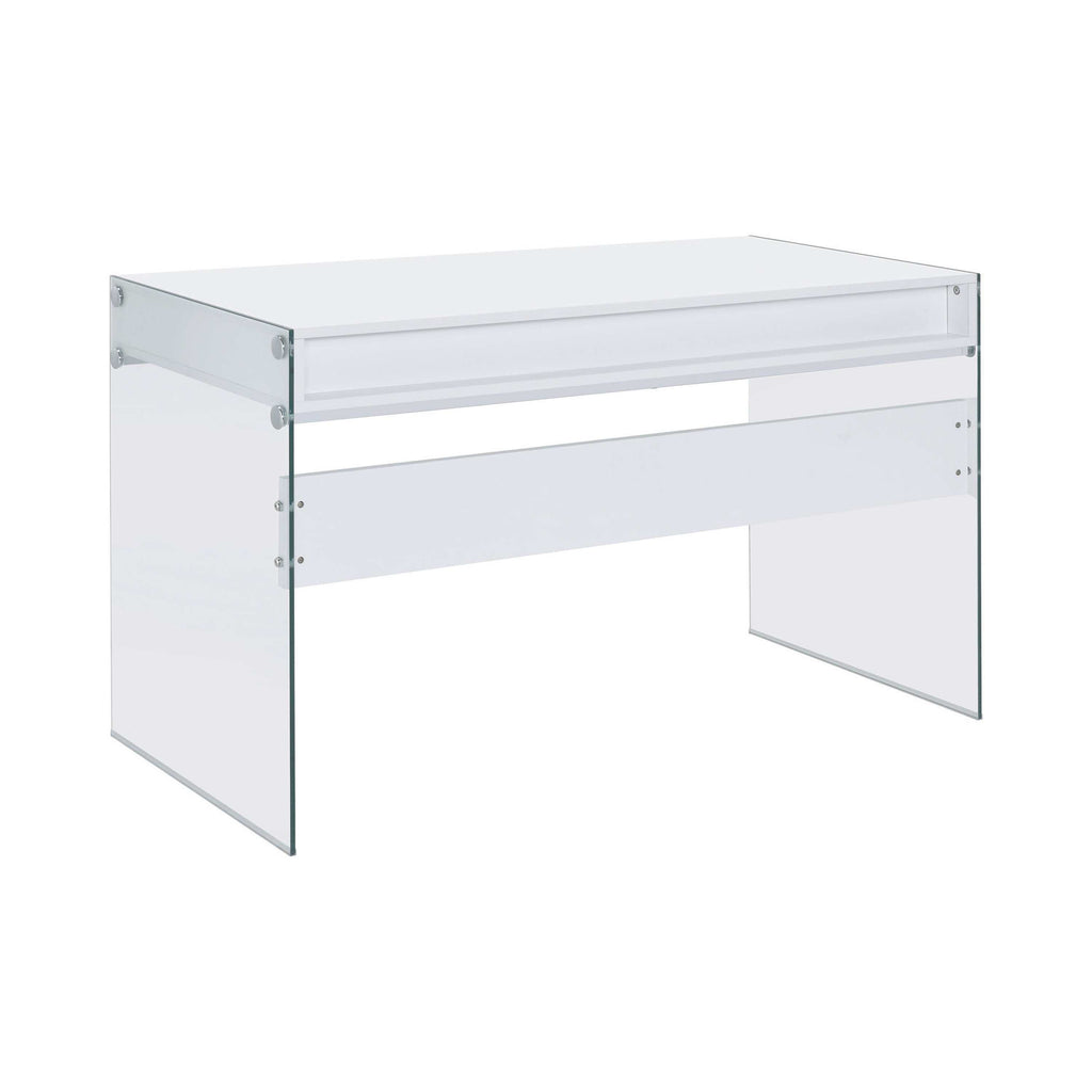 Dobrev 48-inch 2-drawer Writing Desk White High Gloss