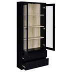 Hawthorne 4-shelf Glass Door Tall Cabinet with Drawers White