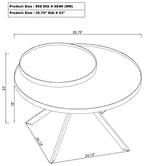 Briggs Round Marble Printed Glass Top Coffee Table White