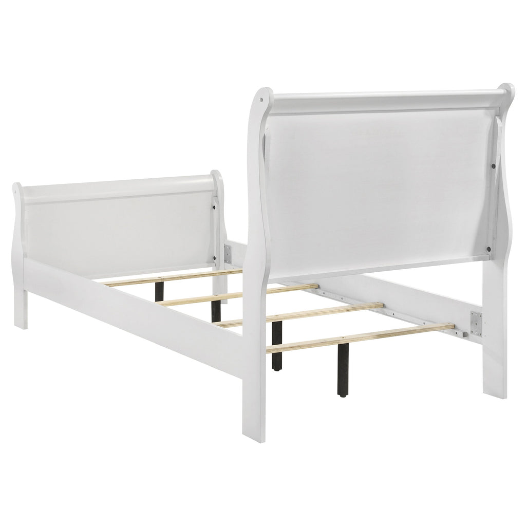 Louis Philippe 47-inch Full Sleigh Panel Bed White