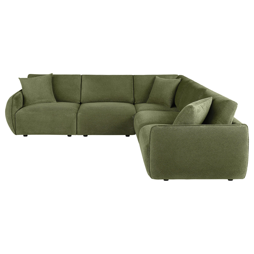 Elysia 6-piece Chenille Upholstered Modular Sectional Sofa Green