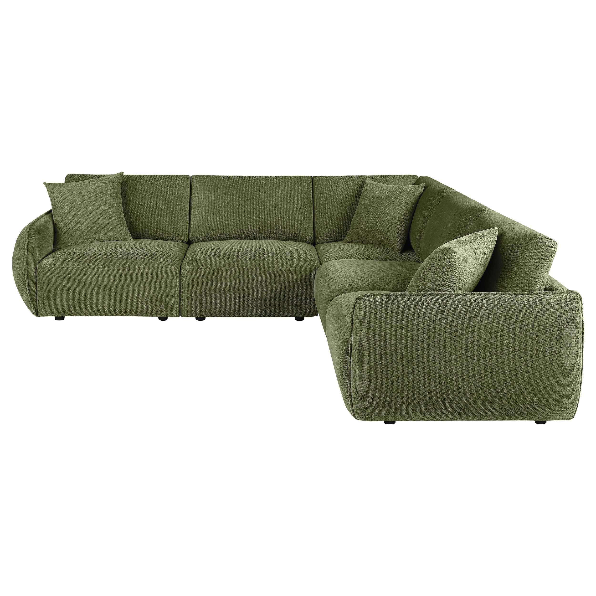 Elysia 6-piece Chenille Upholstered Modular Sectional Sofa Green