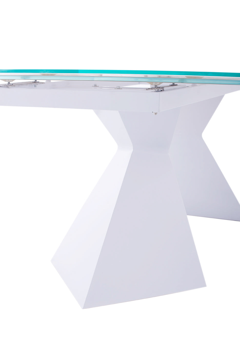 ESF Furniture - 992 Dining Table 9 Piece Dining Room Set in White - 992DININGTABLE-9SET