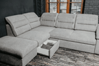 ESF Furniture - Oliver Sectional w/ Bed and Storage in Gray - OLIVERSECTIONALRIGHT