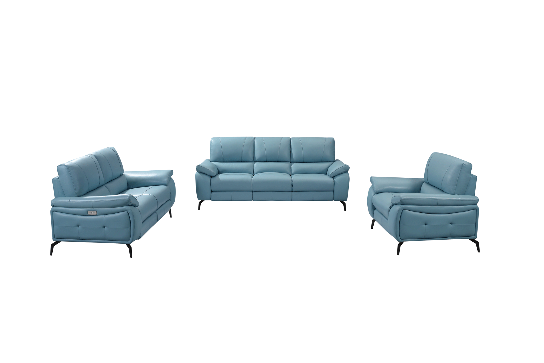 ESF Furniture - 2934 2 Piece w/Electric Recliner in Blue - 29341BLUE-2SET