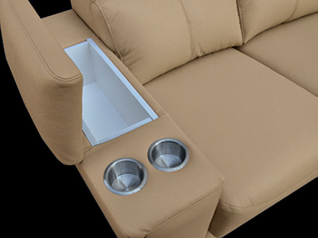ESF Furniture - 8312 Sectional Sofa with Sliding Seats in Beige - 8312SECTIONALLEFT