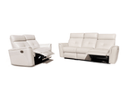 ESF Furniture - 8501 Living Room 3 Piece Living w/Manual Recliner Room Set in White - 85013SNOWWHITE