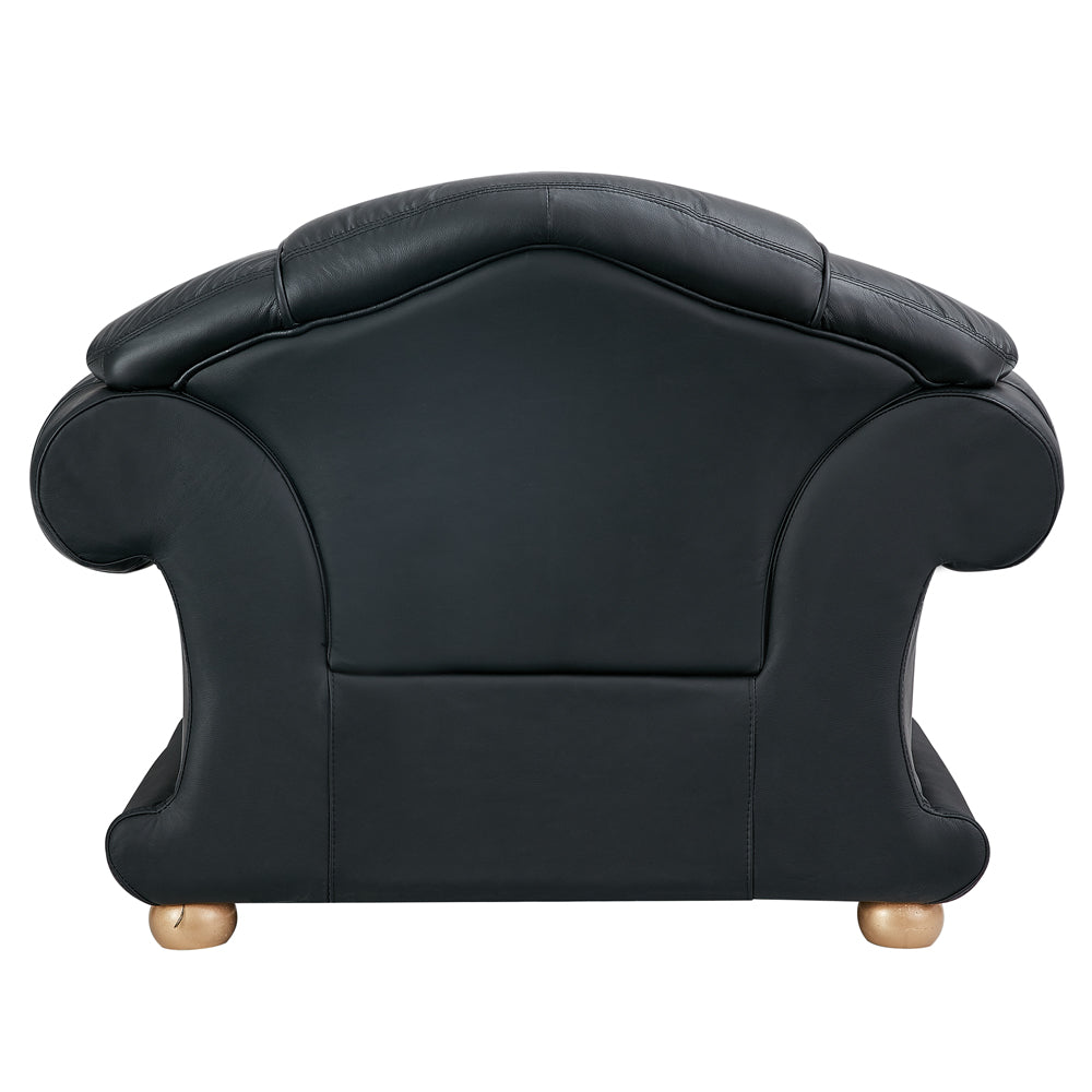 ESF Furniture - Apolo 3 Piece Living Room Set in Black - APOLO3BLACK-3SET