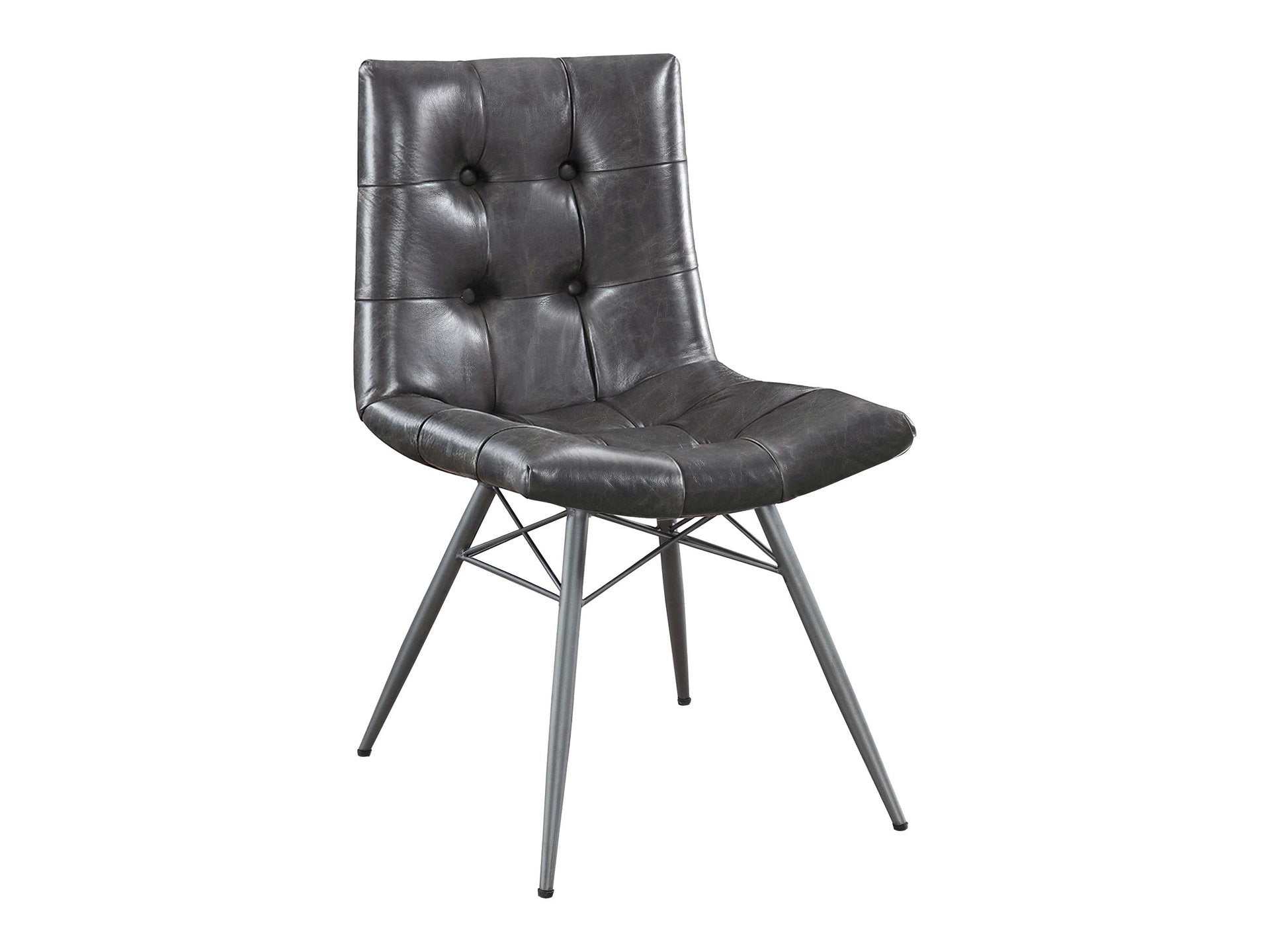 Aiken Faux Leather Upholstered Dining Side Chair Saddle Brown (Set of 4)