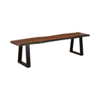 Ditman Live Edge Wood Dining Bench Grey Sheesham