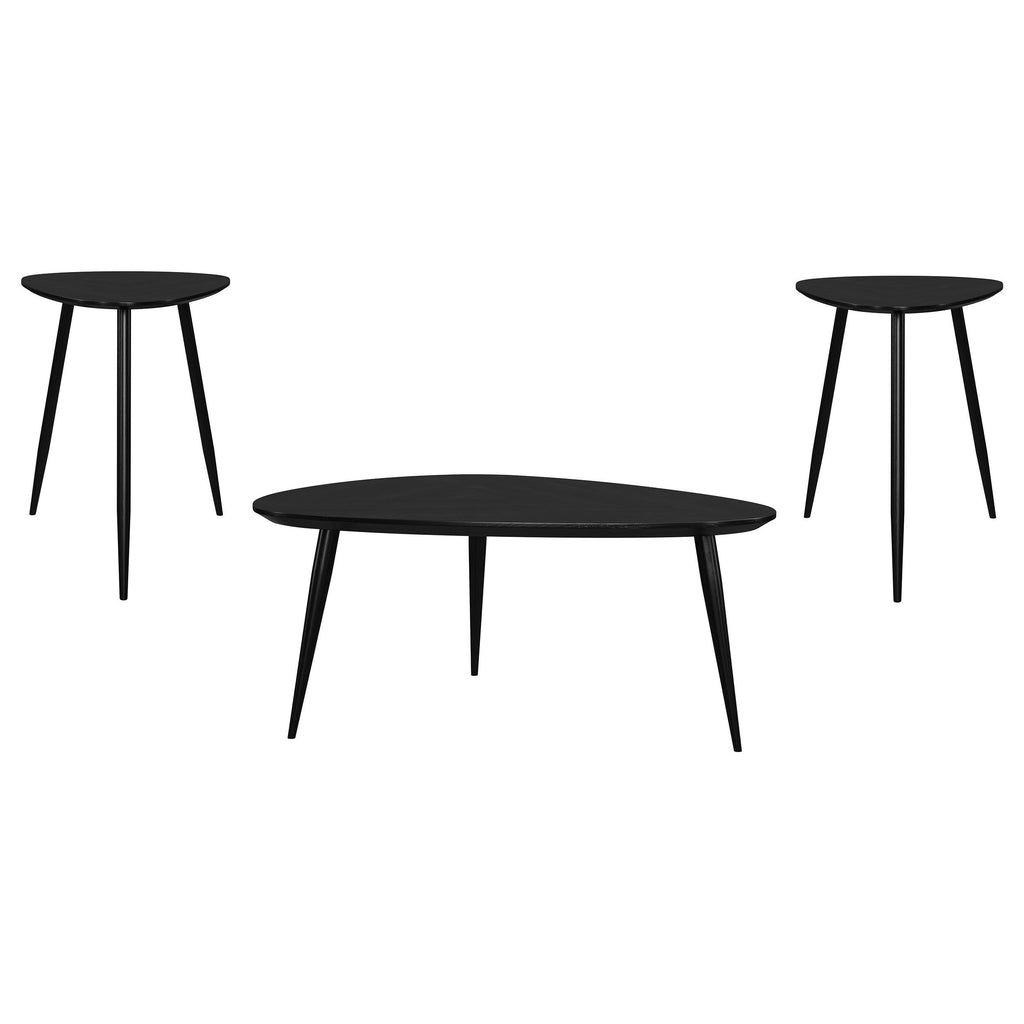 Odessa Triangular Solid Wood Coffee Table Black