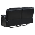 Camila 2-piece Upholstered Reclining Sofa Set Black