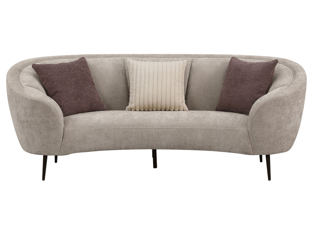 Ellorie 2-piece Upholstered Curved Sofa Set Beige