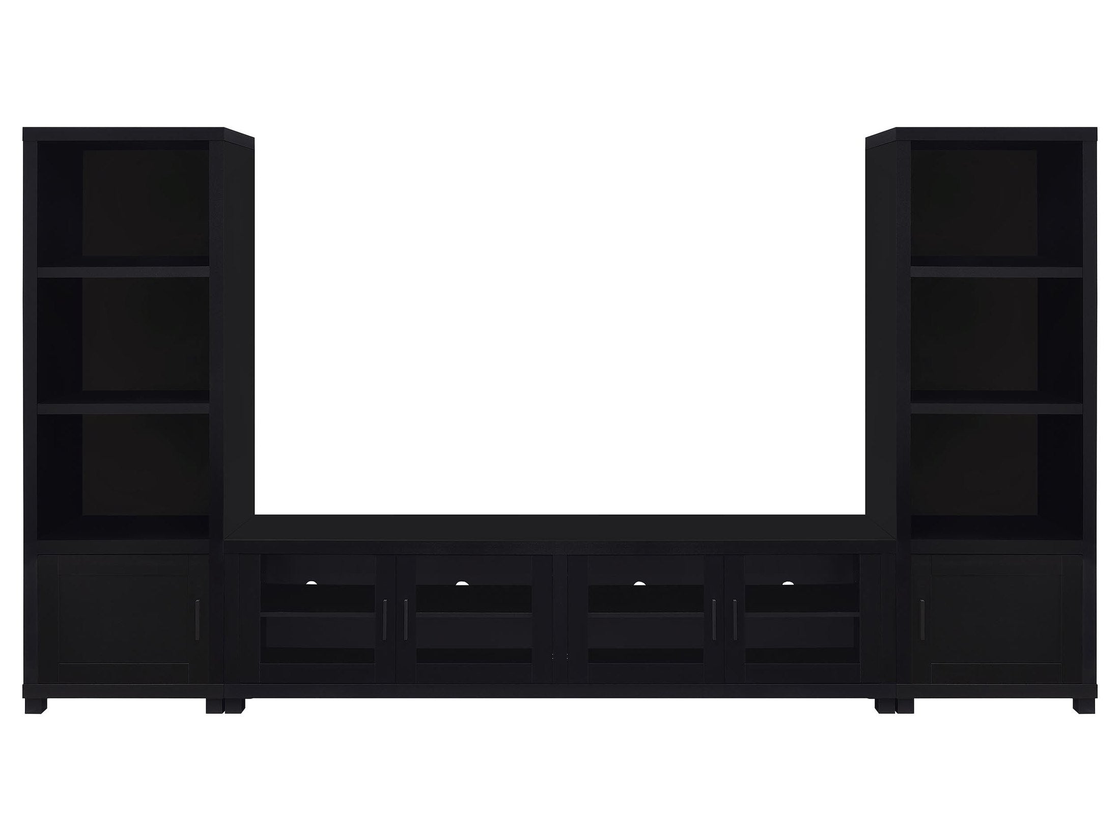 Jupiter 4-door Engineered Wood 79-inch TV Stand Black